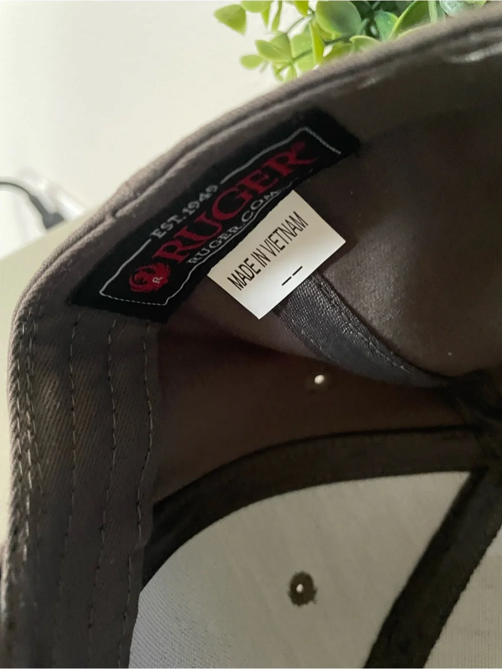 Like New Ruger Adjustable Gray Logo Hat with Velcro strap